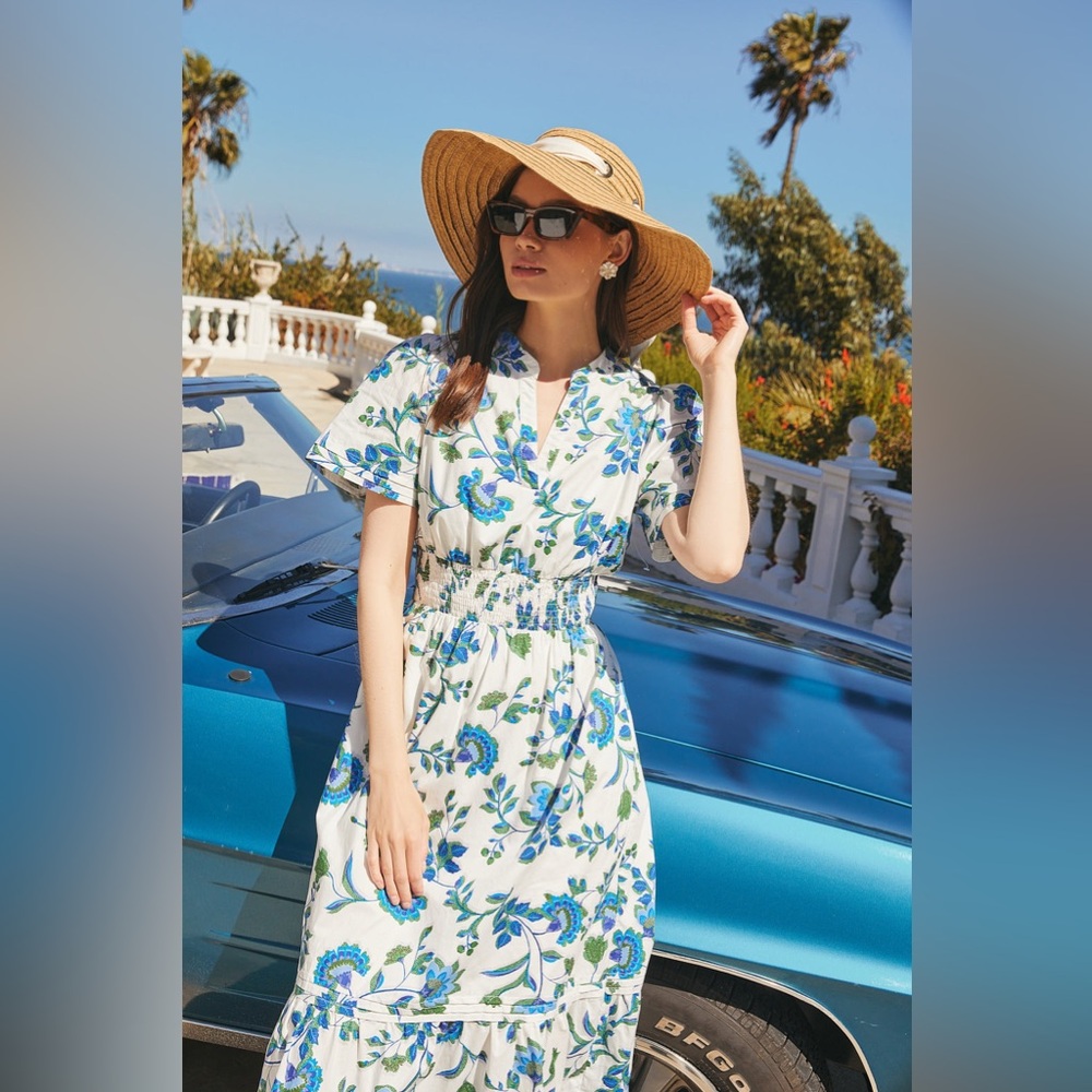 Samara Floral Belraj Poplin Maxi Dress by Sugarlips